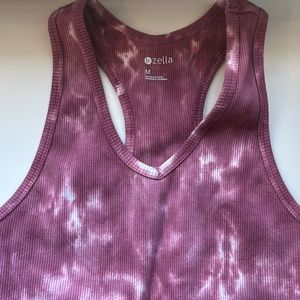 Zella Pink Tie-Dye Cropped Tank Top